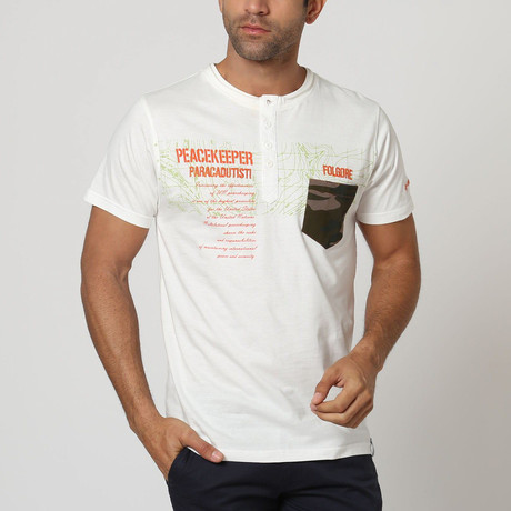 Folgore Pocket T-Shirt // White + Orange + Camo (S)