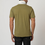 Button-Up Collar Polo Shirt // Olive Green (S)