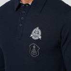 Long Sleeve Polo Shirt // Navy (L)