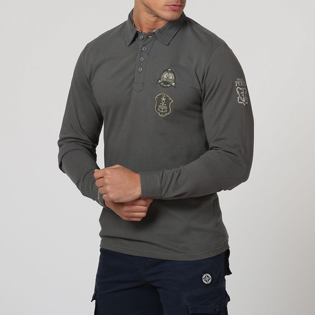 Long Sleeve Polo Shirt // Gray Cement (S)