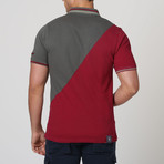 Color Block Polo Shirt // Sour Cherry + Gray Cement (XL)