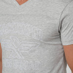 V-Neck T-Shirt // Gray Melange (2XL)