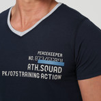 V-Neck ATH. Squad T-Shirt // Navy + White (S)