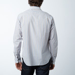 Multi-Stripe Button-Up Shirt // Blue + Yellow Stripe (XL)