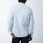 Hatched Button-Up Shirt // Light Blue (S)