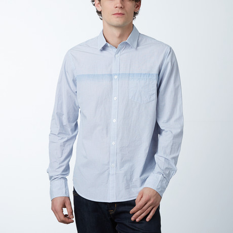 Long-Sleeve Engineered Shirt // Blue Check (S)