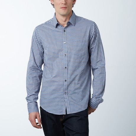 Long-Sleeve Yarn-Dyed Shirt // Blue Check (S)