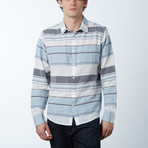 Long-Sleeve Shirt // White + Gray Stripe (2XL)