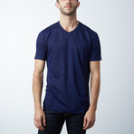 Textured Knit T-Shirt // Indigo (XL)