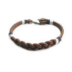 Fish Hook Leather // Half Braid Bracelet