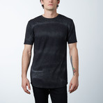 Ultra Soft Sueded Long Scallop Tees // Black + Silver Spray (M)