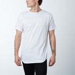 Ultra Soft Sueded Long Scallop Tees // White (L)