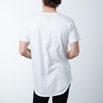 Ultra Soft Sueded Long Scallop Tees // White (M)