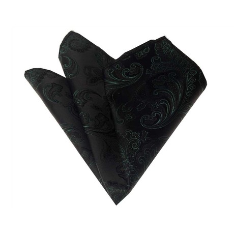 Silk Handkerchief + Gift Box // Black Paisley