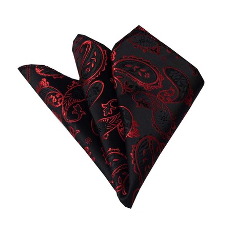 Silk Handkerchief + Gift Box // Red + Black Paisley