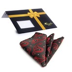 Silk Handkerchief + Gift Box // Red + Black Paisley