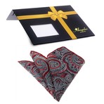 Silk Handkerchief + Gift Box // Red + White Paisley