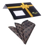 Silk Handkerchief + Gift Box // Brown + Black Square