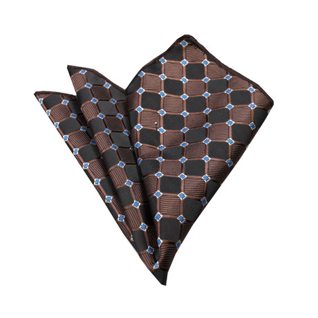 Silk Handkerchief + Gift Box // Black + Brown Square