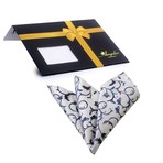 Floral Silk Handkerchief + Gift Box // Gray + Blue