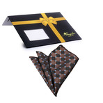 Silk Handkerchief + Gift Box // Black + Brown Square