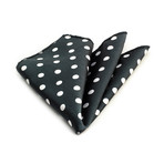 Silk Handkerchief + Gift Box // Black + White Polka Dot