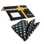 Silk Handkerchief + Gift Box // Black + White Polka Dot