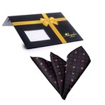 Silk Handkerchief + Gift Box // Black + Pink Square