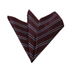 Silk Handkerchief + Gift Box // Maroon + Black Stripe