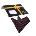 Silk Handkerchief + Gift Box // Maroon + Black Stripe