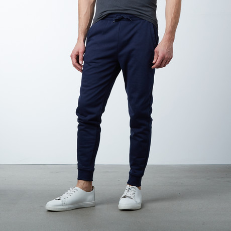 Slim-Fit French Terry Joggers // Navy (S)