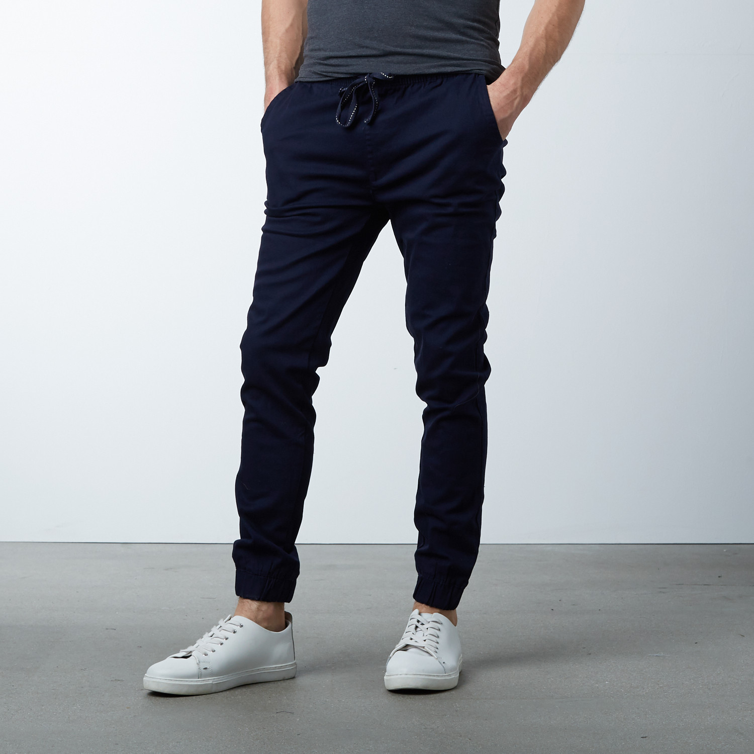 Cotton Stretch Twill Joggers // Navy (S) - Ethan Williams - Touch of Modern
