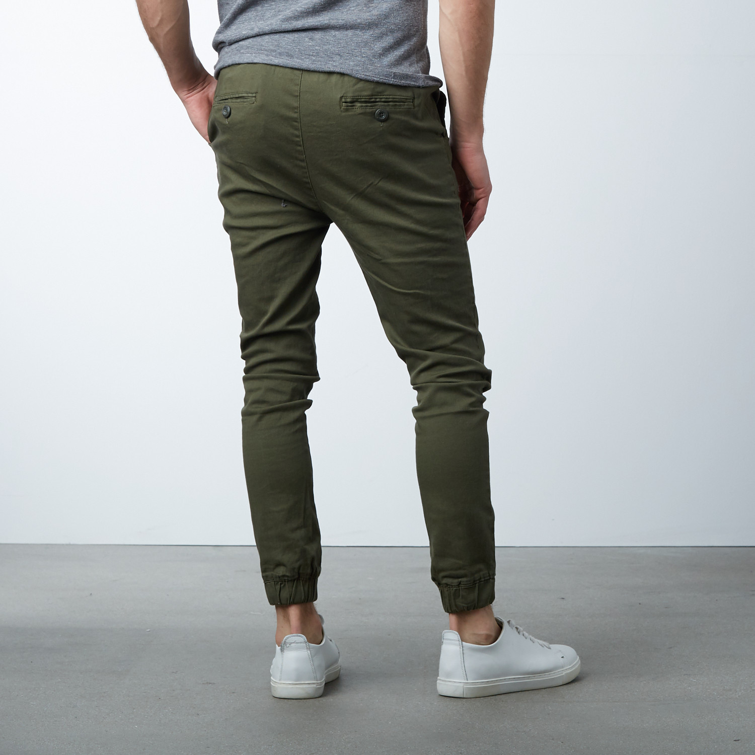 Cotton Stretch Twill Joggers // Olive (S) - Ethan Williams - Touch of ...