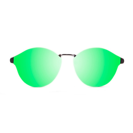 Turin // Matte Brown Strips (Sky Blue Flat Lens)