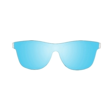 Dalston // White Transparent (Sky Blue Flat Lens)