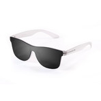Dalston // White Transparent (Sky Blue Flat Lens)