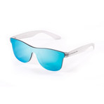 Dalston // White Transparent (Sky Blue Flat Lens)