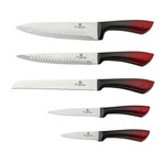 6 Piece Knife Set // Burgundy + Black