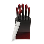 6 Piece Knife Set // Burgundy + Black