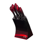 6 Piece Knife Set // Burgundy + Black