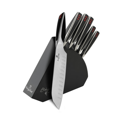 5 Piece Knife Set + Wood Stand // Phantom Line