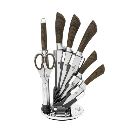 8 Piece Knife Set (Steel + Wooden)