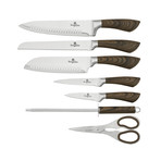 8 Piece Knife Set (Steel + Wooden)