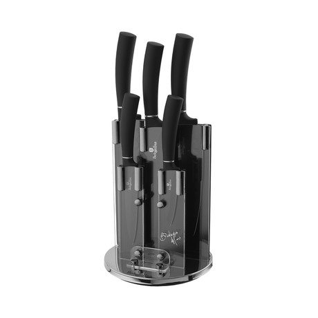 5 Piece Knife Set + Stand // Black Royal Collection