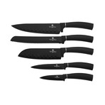 5 Piece Knife Set + Stand // Black Royal Collection