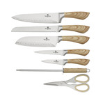 8 Piece Knife Set (Steel + Wooden)