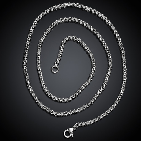 Box Chain Necklace // Silver (18"L)