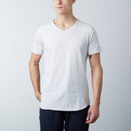 Short Sleeve V Neck Tee // Heather White (M)