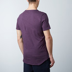 Short Sleeve V Neck Tee // Heather Purple (L)