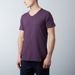 Short Sleeve V Neck Tee // Heather Purple (2XL)